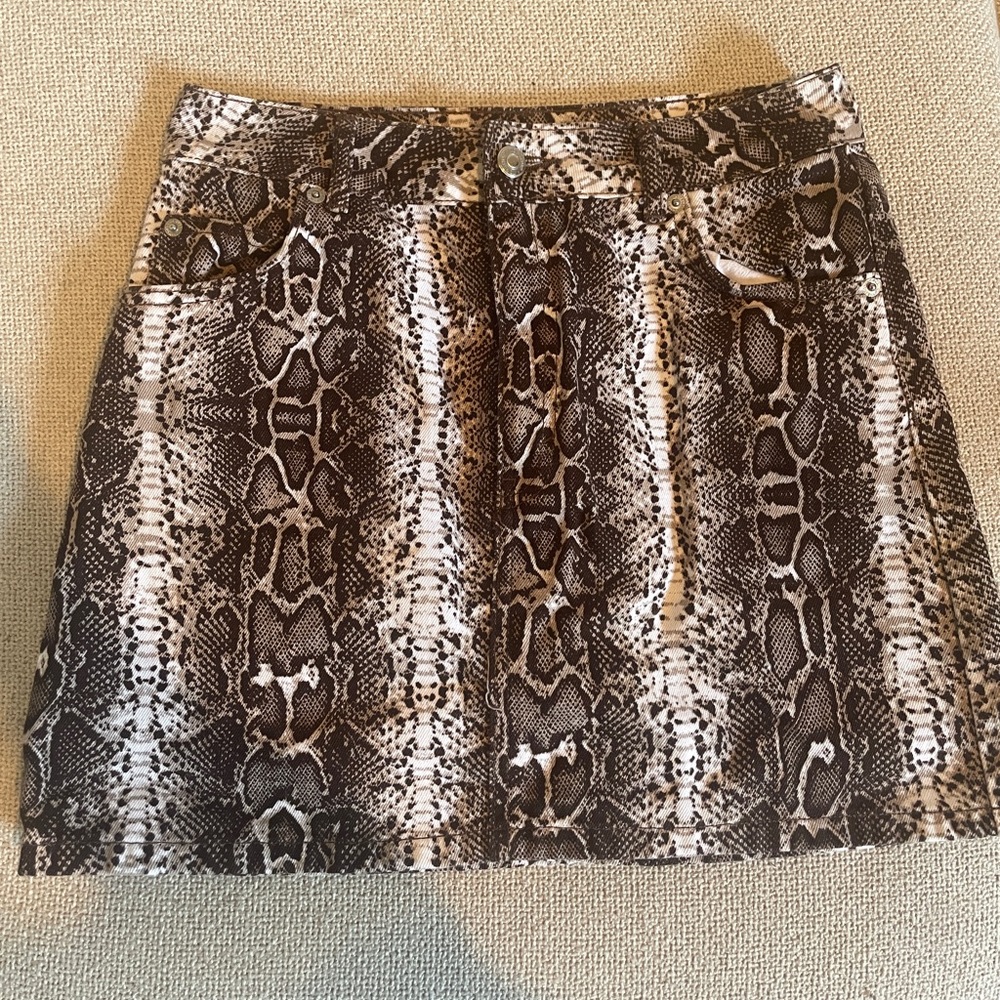 Topshop Snakeskin Miniskirt